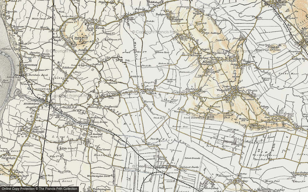 Old Map of Historic Map covering Blackford Moor in 1899-1900