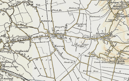 Old map of Blackford Moor in 1899-1900