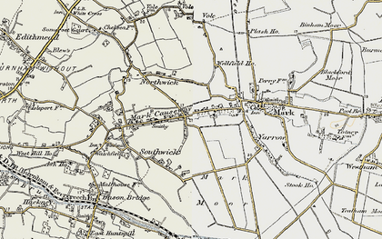 Old map of Mark Causeway in 1899-1900