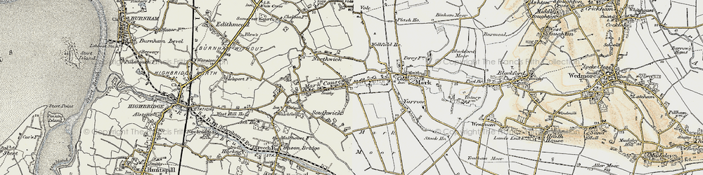 Old map of Mark Causeway in 1899-1900
