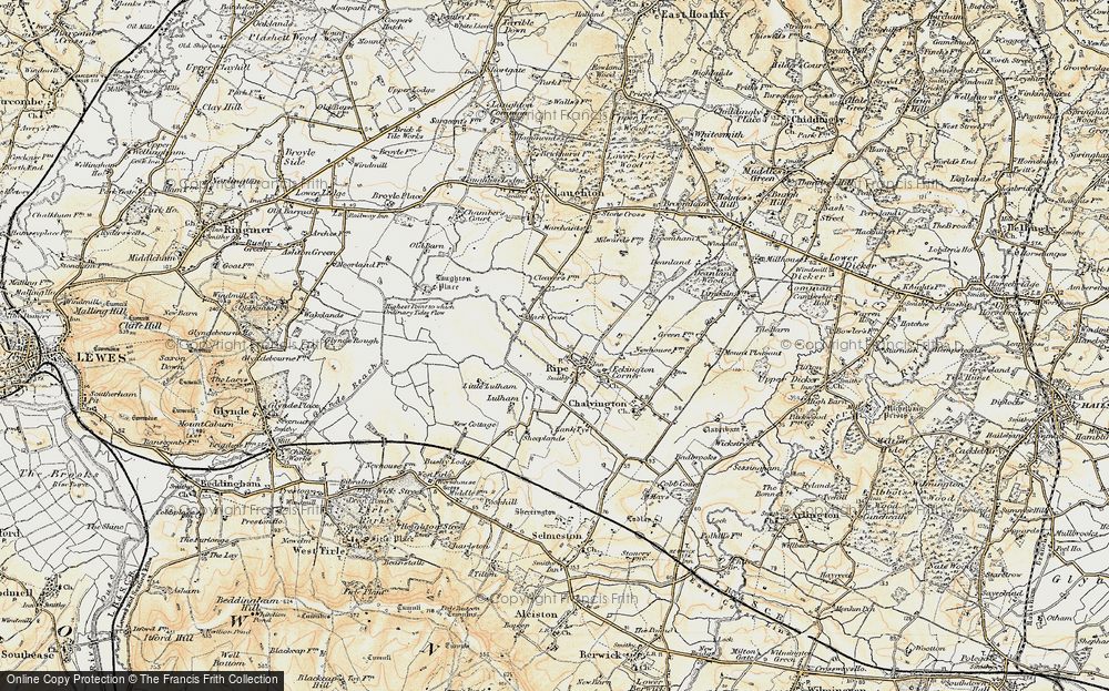 Old Map of Mark Cross, 1898 in 1898