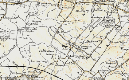 Old map of Mark Cross in 1898