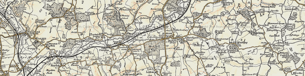 Old map of Mark Hall North in 1898