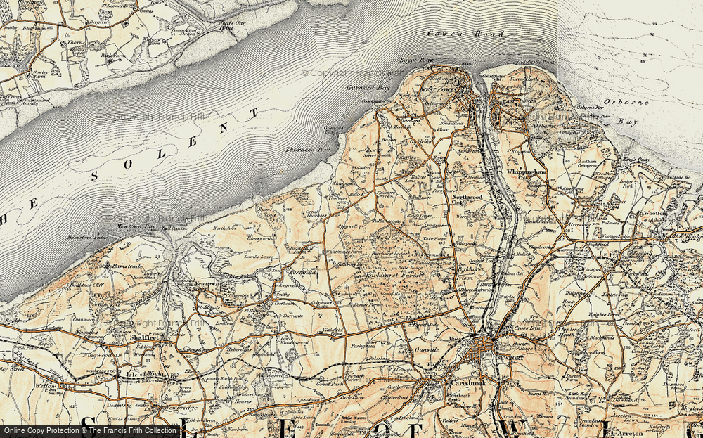 Old Map of Historic Map covering Parkhurst Forest in 1899-1909