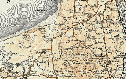 Old map of Parkhurst Forest in 1899-1909