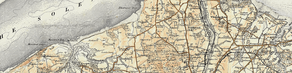 Old map of Parkhurst Forest in 1899-1909