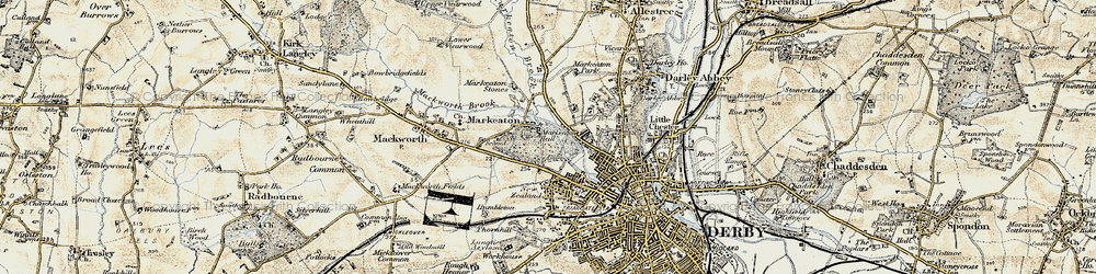 Old map of Markeaton in 1902-1903
