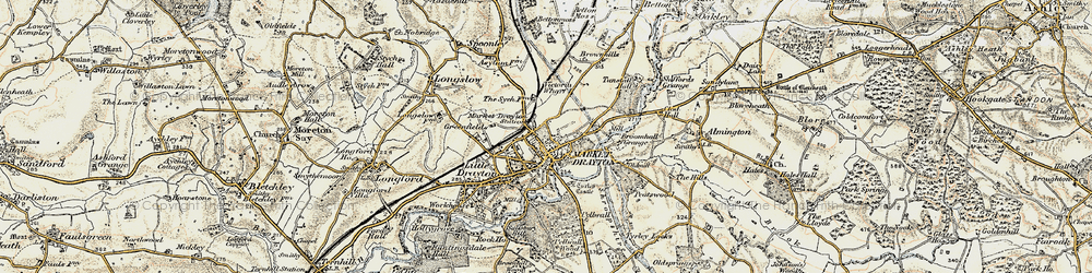 Old map of Market Drayton in 1902