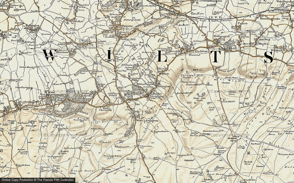 Old Map of Market Lavington, 1898-1899 in 1898-1899