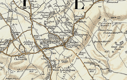 Old map of Market Lavington in 1898-1899