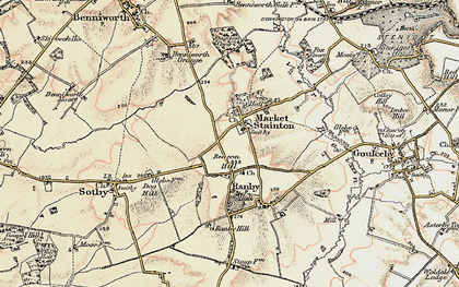 Old map of Benniworth Grange in 1902-1903