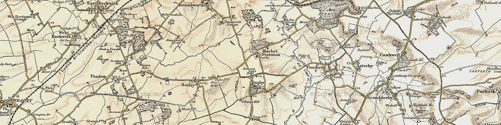Old map of Market Stainton in 1902-1903