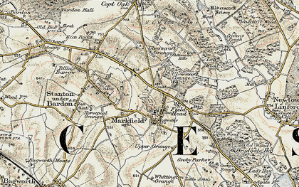 Old map of Markfield in 1902-1903