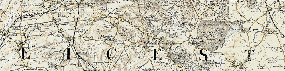 Old map of Markfield in 1902-1903