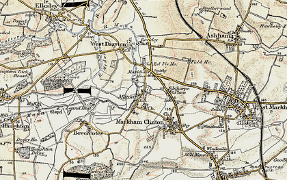 Old map of Markham Moor in 1902-1903