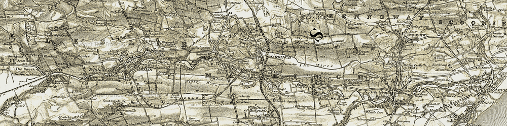 Old map of Markinch in 1903-1908