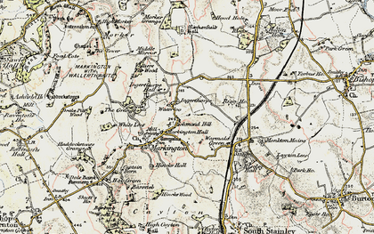 Old map of Markington in 1903-1904
