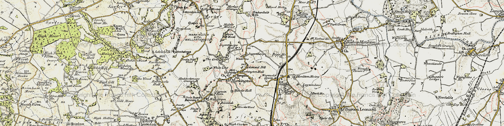 Old map of Markington in 1903-1904