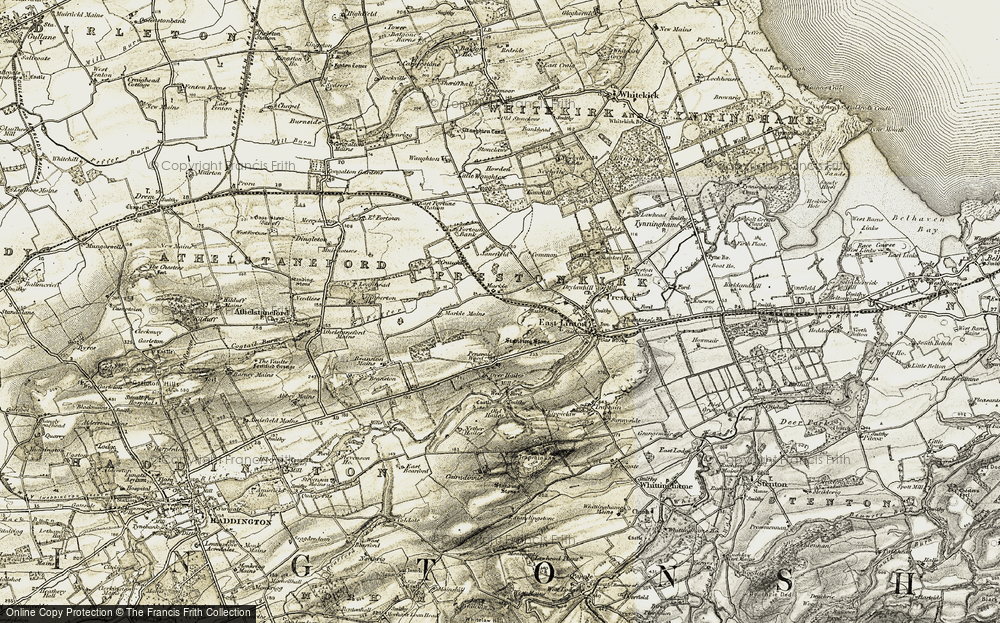 Old Map of Historic Map covering Beanston Mains in 1901-1906