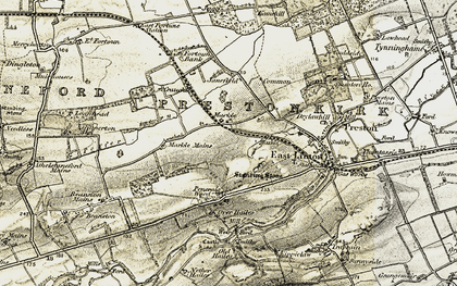 Old map of Beanston Mains in 1901-1906