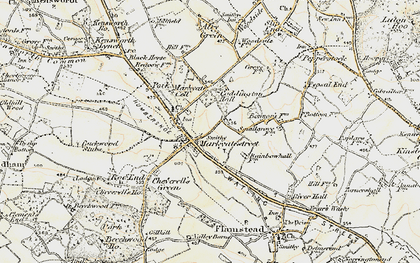 Old map of Markyate in 1898-1899