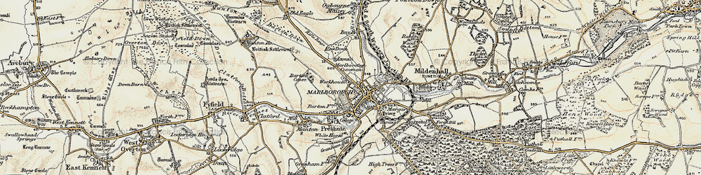 Old map of Marlborough in 1897-1899