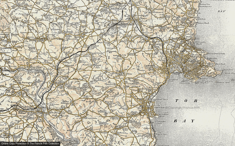 Old Map of Marldon, 1899 in 1899