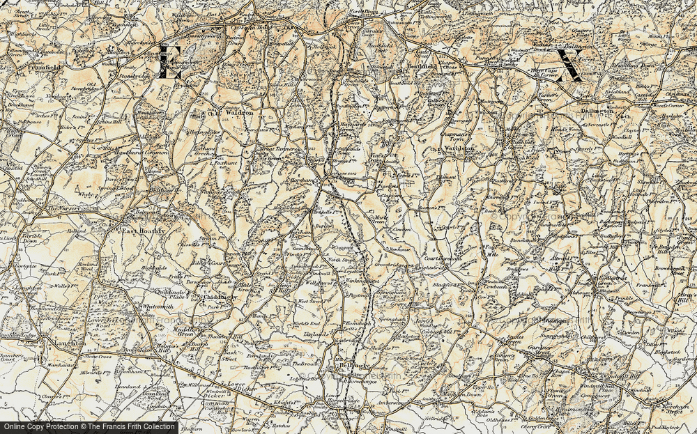 Old Map of Historic Map covering Winkenhurst in 1898