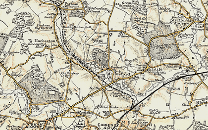 Old map of Marlesford in 1898-1901