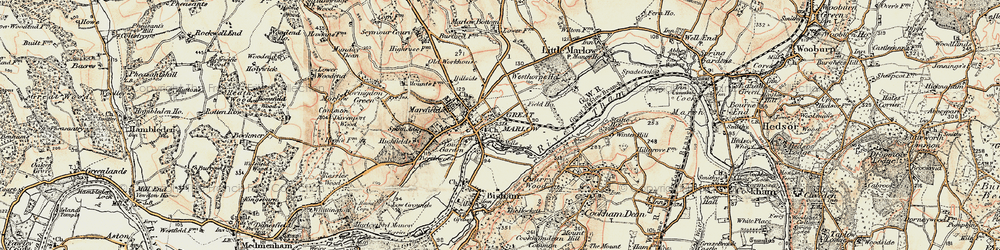 Old map of Marlow in 1897-1898