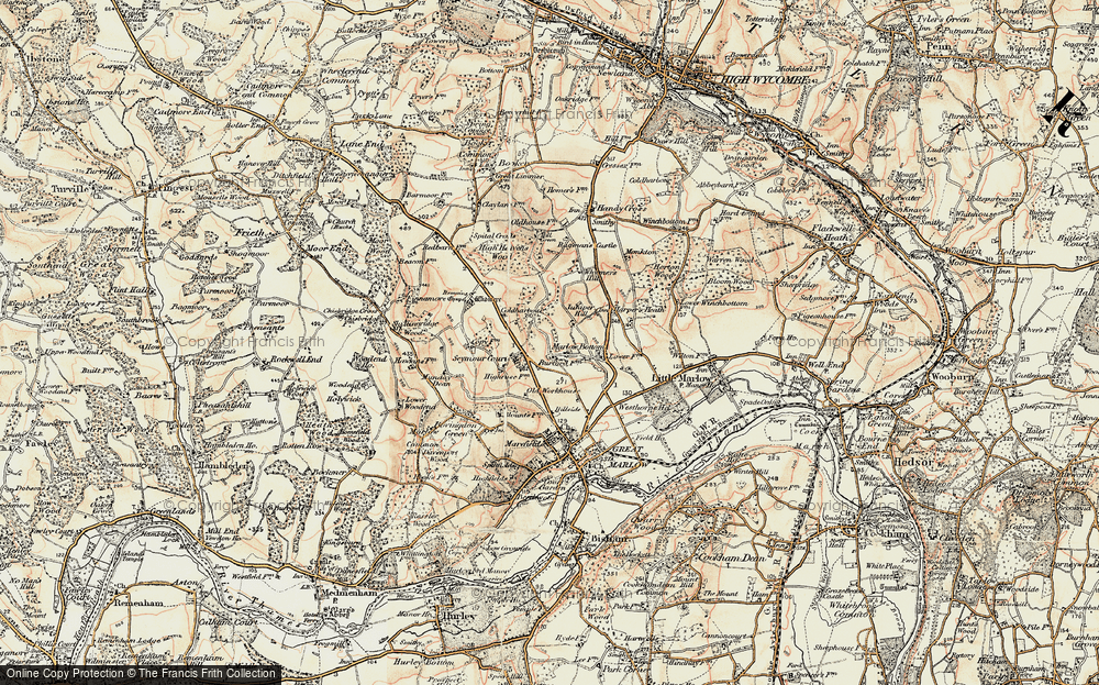 Old Map of Marlow Bottom, 1897-1898 in 1897-1898