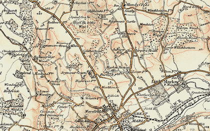 Old map of Marlow Bottom in 1897-1898