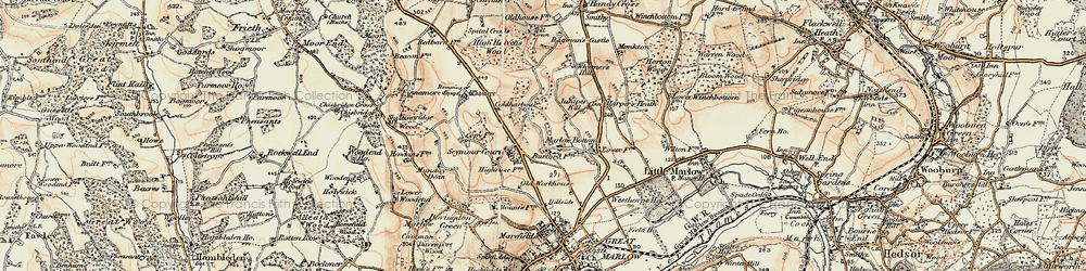 Old map of Marlow Bottom in 1897-1898