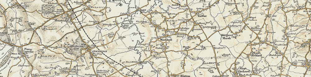 Old map of Marnhull in 1897-1909