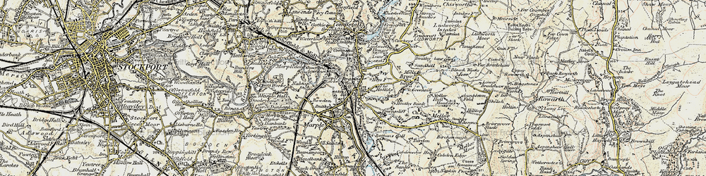 Old map of Marple Bridge in 1903