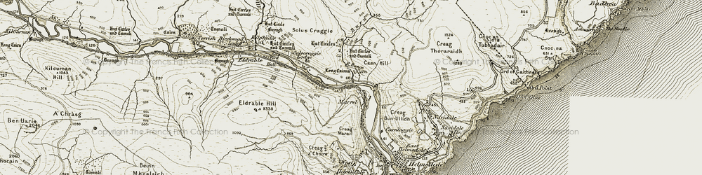 Old map of Marrel in 1911-1912
