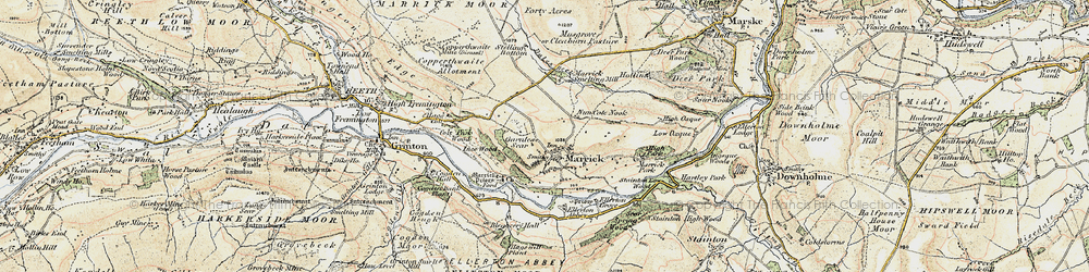 Old map of Ellerton Abbey in 1903-1904