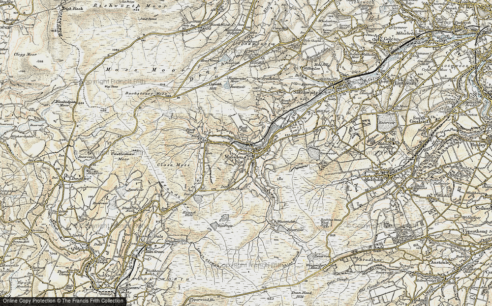 Old Map of Historic Map covering Tunnel End in 1903