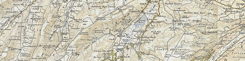 Old map of Marsett in 1903-1904