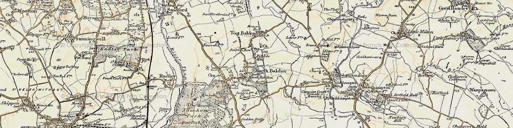 Old map of Baldon Brook in 1897-1899