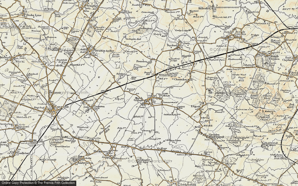 Old Map of Marsh Gibbon, 1898-1899 in 1898-1899