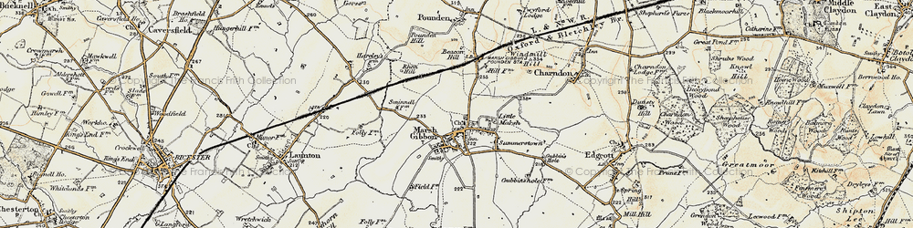 Old map of Marsh Gibbon in 1898-1899
