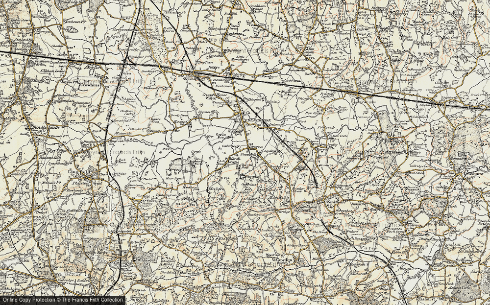 Old Map of Historic Map covering Den Cross in 1898-1902