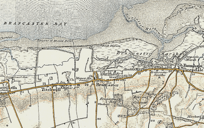 Old map of Brancaster Bay in 1901-1902