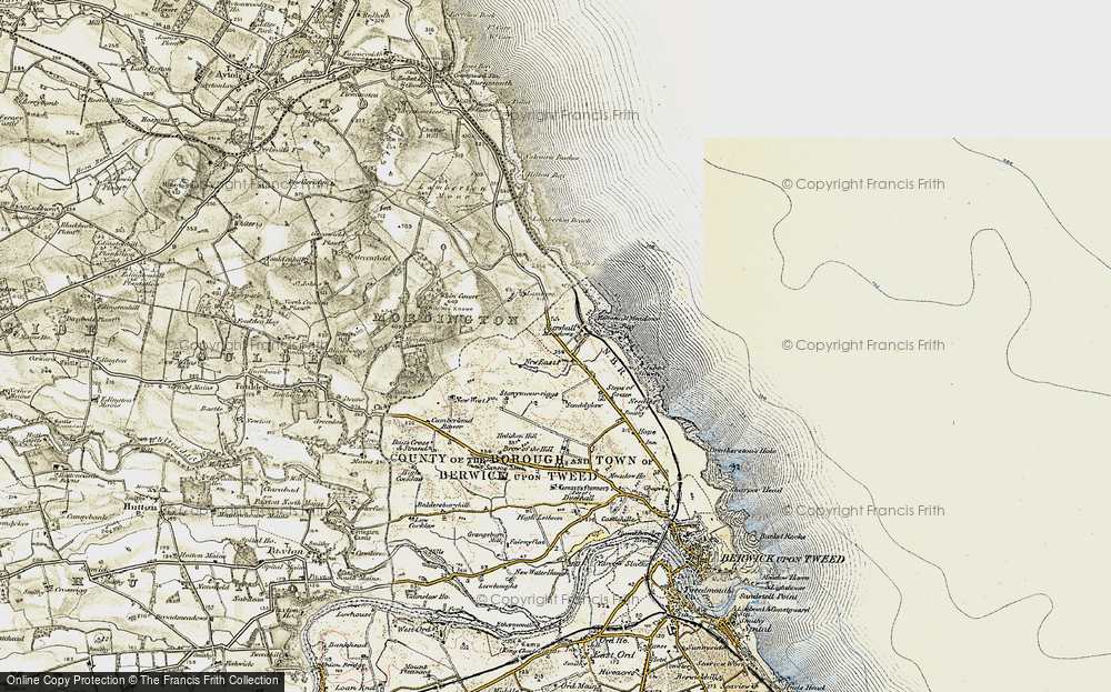 Old Map of Historic Map covering Bogend in 1901-1903