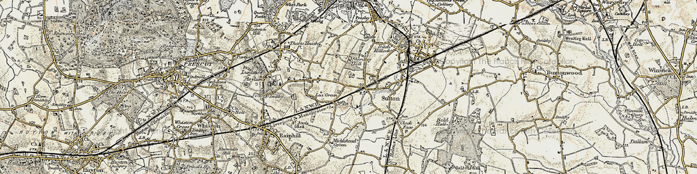 Old map of Marshall's Cross in 1903