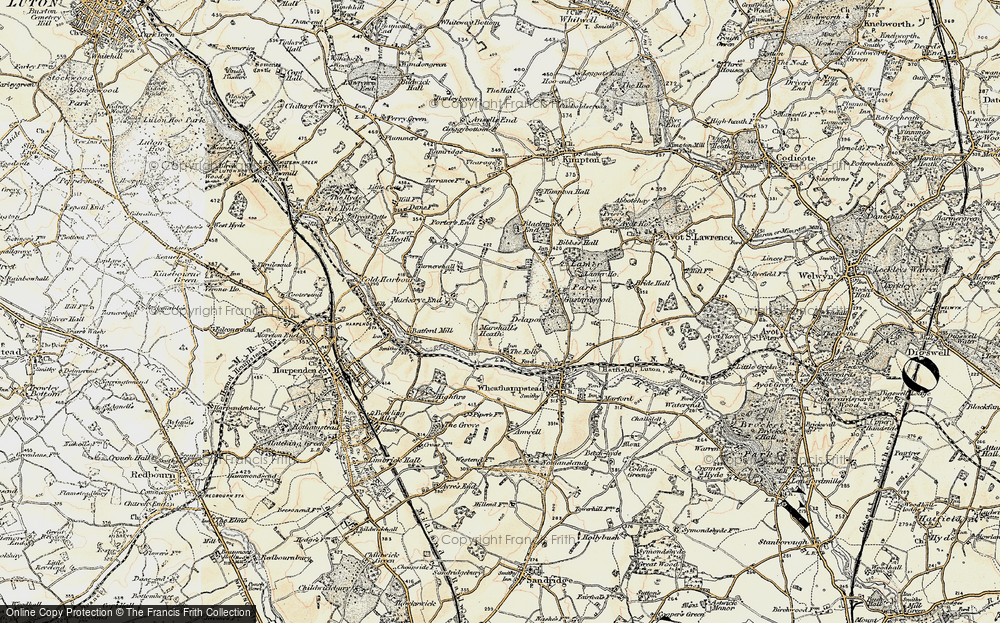 Old Map of Marshalls Heath, 1898-1899 in 1898-1899
