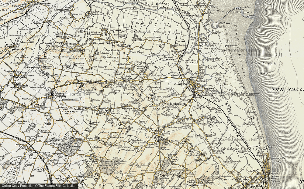 Old Map of Marshborough, 1898-1899 in 1898-1899