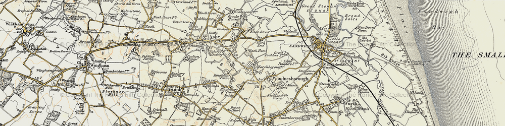 Old map of Marshborough in 1898-1899