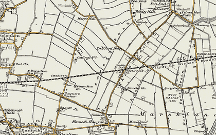 Old map of Marshland St James in 1901-1902